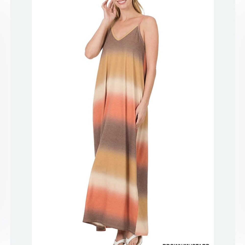 Zenana Outfitters Beige and Brown Dress size XL